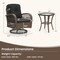 Mix Brown Rattan 3-Piece Patio Rocker Set with Cushions and Side Table